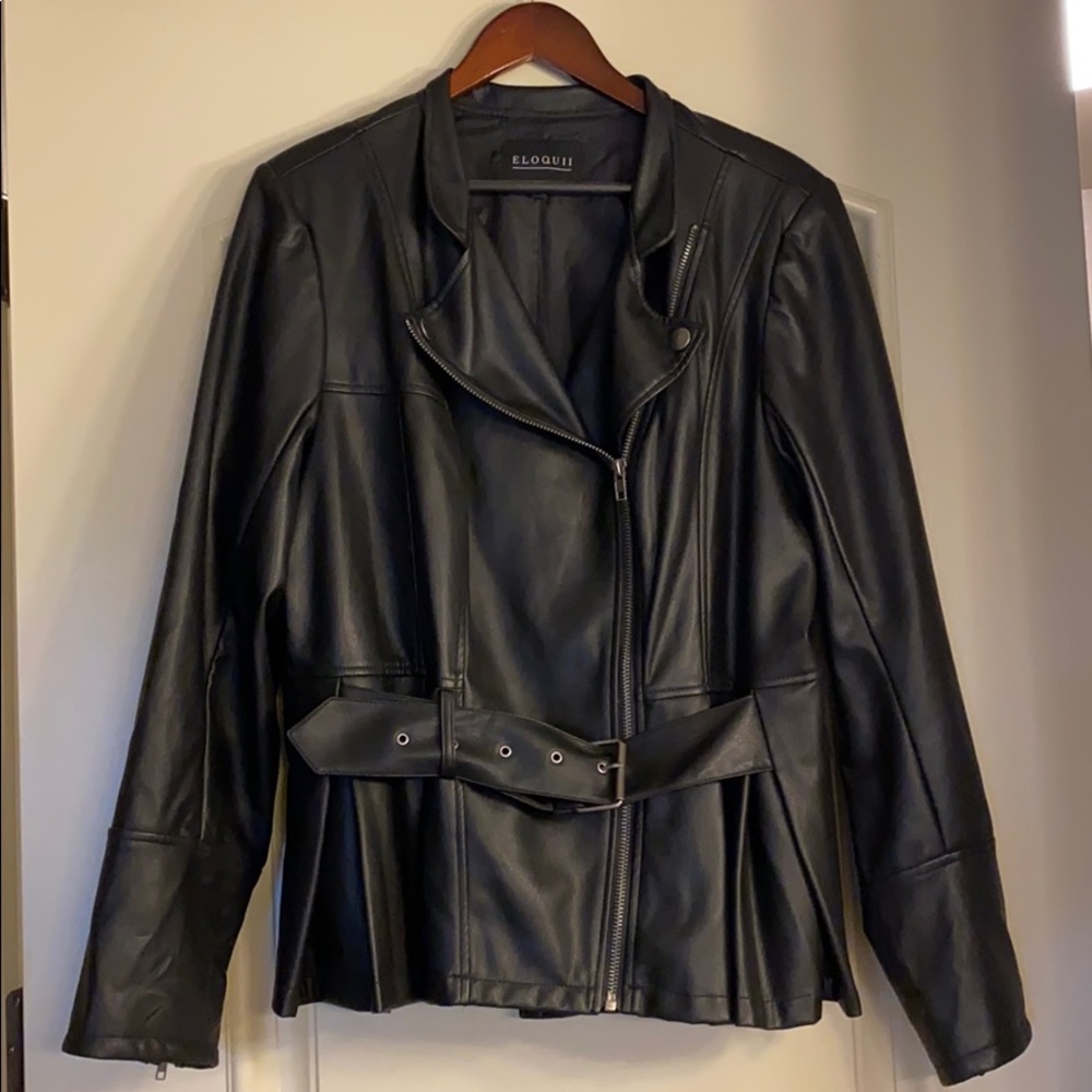 Eloquii Faux Leather Moto Jacket EUC